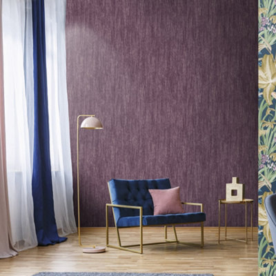 Galerie Tropical Collection Berry Tuvalu Plain Texture Effect Design Wallpaper Roll from B&Q