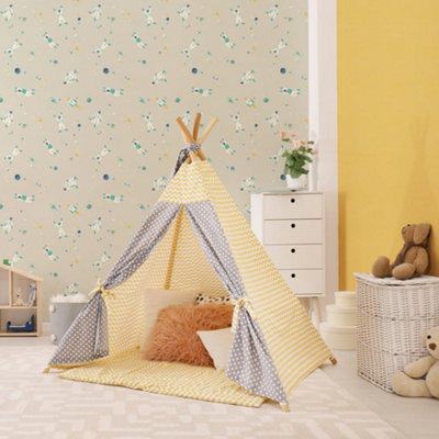 Galerie Great Kids Yellow Smooth Glitter Mini Dots Wallpaper Roll from B&Q