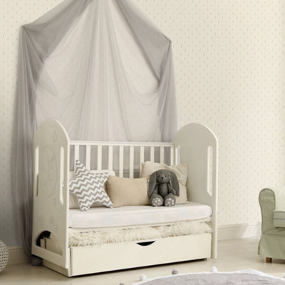 Galerie Great Kids White Smooth Glitter Hearts Wallpaper Roll from B&Q