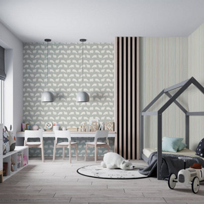 Galerie Great Kids Grey Smooth Glitter Sweet Sheep Wallpaper Roll from B&Q