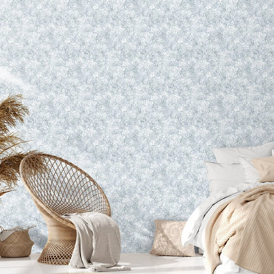Galerie Azulejo Blue Bento Distressed Marble Crackle Wallpaper Roll from B&Q