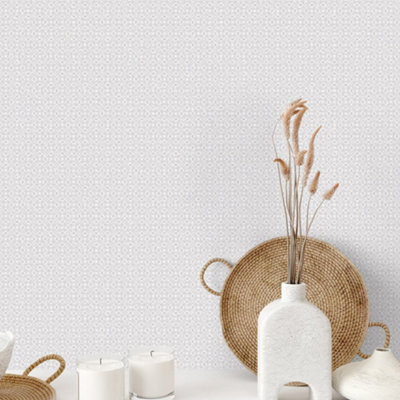 Galerie Azulejo Silver Sintra Distressed Geometric Design Wallpaper Roll from B&Q
