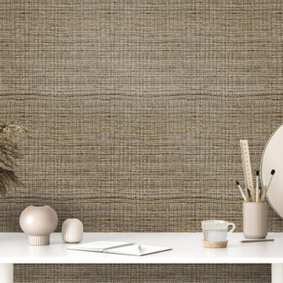 Galerie Salt Fondo Nutmeg Wild Grass Effect Wallpaper Roll from B&Q