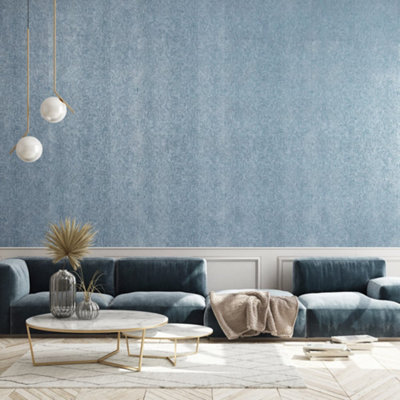 Galerie Slow Living Windy Blue Flow Geometric 3D Embossed Glitter Wallpaper Roll from B&Q