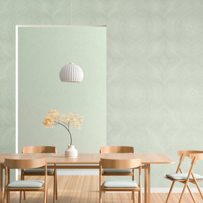 Galerie Slow Living Frost Mint Flow Geometric 3D Embossed Glitter Wallpaper Roll from B&Q