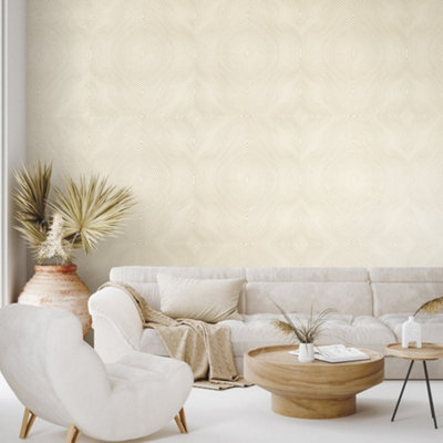 Galerie Slow Living Sand Gold Flow Geometric 3D Embossed Glitter Wallpaper Roll from B&Q