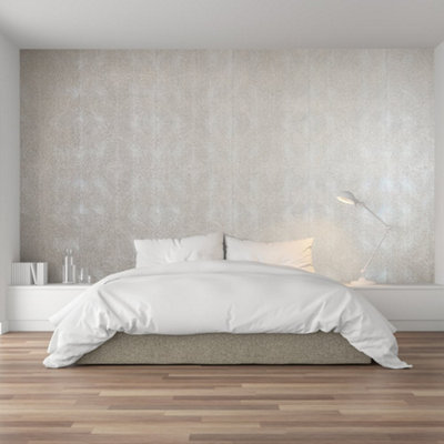 Galerie Slow Living Dusty Lilac Flow Geometric 3D Embossed Glitter Wallpaper Roll from B&Q
