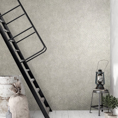 Galerie Urban Classics Silver Grey Soho Metallic Industrial Grid Wallpaper Roll from B&Q
