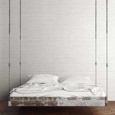 Galerie Urban Classics White Monti Horizontal Abstract Texture Wallpaper Roll from B&Q