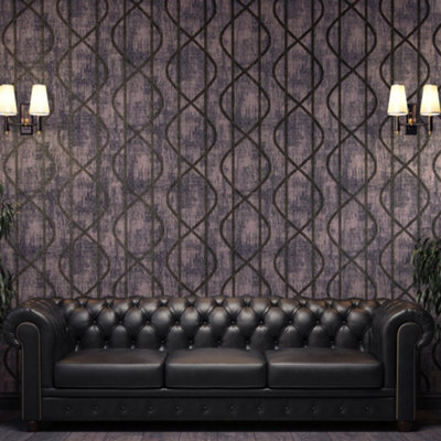 Galerie Universe Ocean Blue Saturn Glass Stone Geometic Lines Wallpaper Roll from B&Q