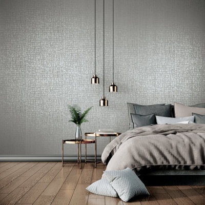 Galerie Adonea Zeus Slate Grey Metallic Geometric 3D Embossed Wallpaper Roll from B&Q