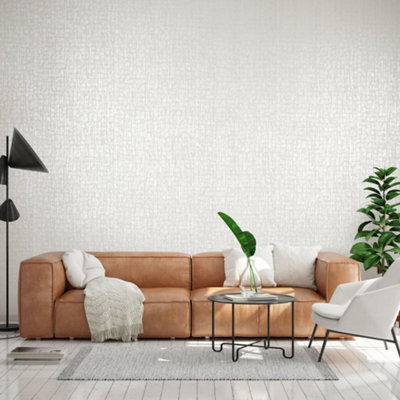 Galerie Adonea Zeus Snow Metallic Geometric 3D Embossed Wallpaper Roll from B&Q