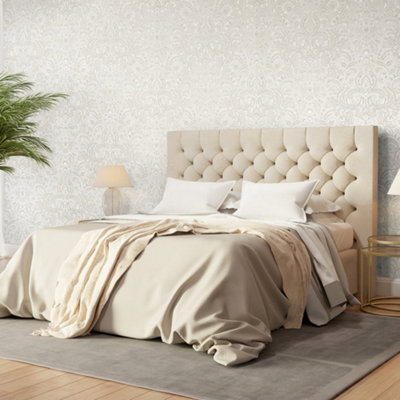 Galerie Adonea Ares Antique White Metallic Damask 3D Embossed Wallpaper Roll from B&Q