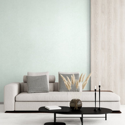 Galerie Slow Living Frost Mint Spirit 3D Embossed Geometric Metallic Wallpaper Roll from B&Q