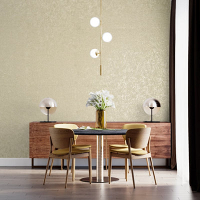 Galerie Slow Living Sand Gold Holistic Metallic Abstract Texture Wallpaper Roll from B&Q