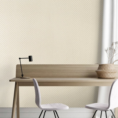 Galerie Slow Living Sand Gold Balance Geometric Glitter Lines Wallpaper Roll from B&Q