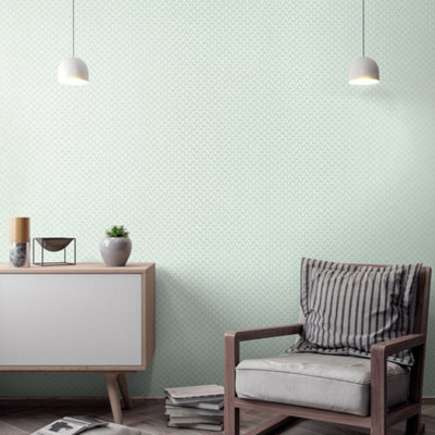 Galerie Slow Living Frost Mint Balance Geometric Glitter Lines Wallpaper Roll from B&Q