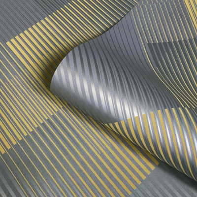 Belgravia Decor Hoxton Yellow Wallpaper from B&Q