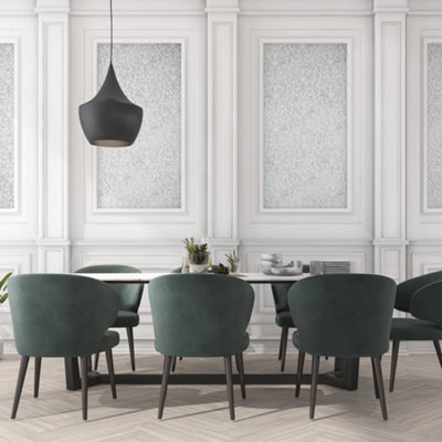 Galerie Urban Classics Frost Grey Notting Hill Metallic Loft Damask Wallpaper Roll from B&Q
