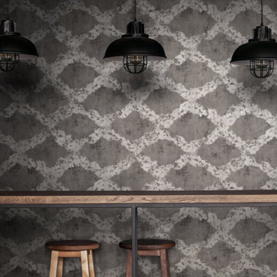 Galerie Crafted Bronze Silky Metallic Stamped Texture Design Wallpaper Roll from B&Q