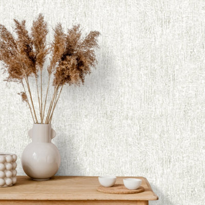 Galerie Crafted Beige Silky Metallic Plain Base Texture Design Wallpaper Roll from B&Q