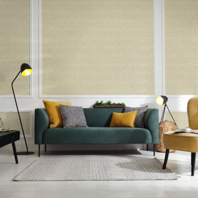 Galerie Feel Beige Glittery Greek Tile Wallpaper Roll from B&Q