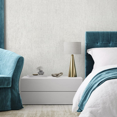 Galerie Precious Old White Canvas Wallpaper Roll from B&Q