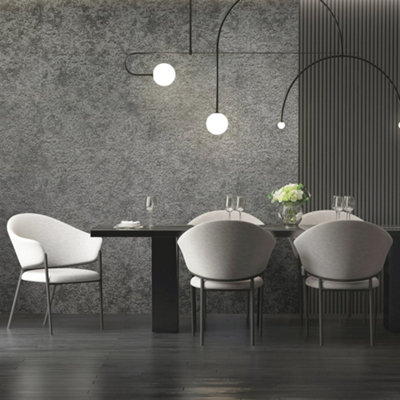 Galerie Precious Anthracite Shimmery Satin Silk Fabric Design Wallpaper Roll from B&Q