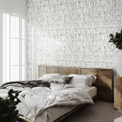 Galerie Salt Calma Allspice Shimmer Paper Strips Design Wallpaper Roll from B&Q