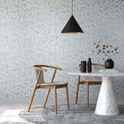 Galerie Salt Fiore Poppy Seed Metallic Flower Design Wallpaper Roll from B&Q