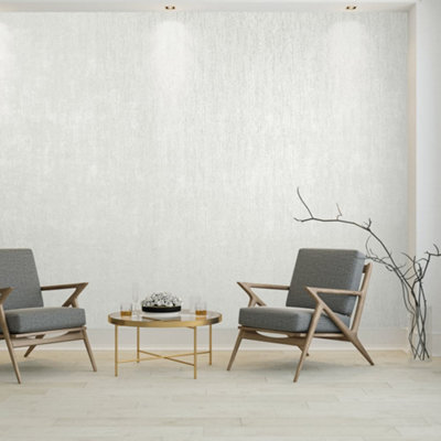 Galerie Universe White Neptune Glass Stone Plain Texture Wallpaper Roll from B&Q