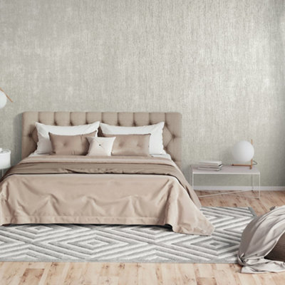 Galerie Universe Fossil Grey Neptune Glass Stone Plain Texture Wallpaper Roll from B&Q