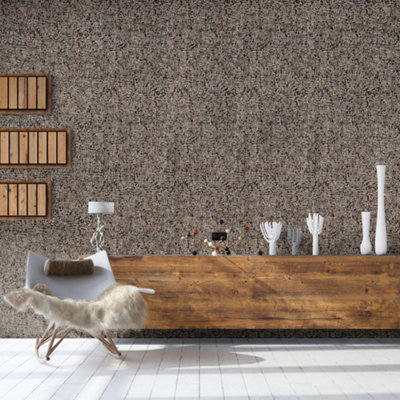 Galerie Feel Bronze Glass Bead Alpine Reptile Wallpaper Roll from B&Q