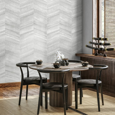 Galerie Salt Vetro Allspice Glass Beads Chevron Design Wallpaper Roll from B&Q