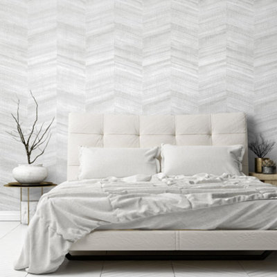 Galerie Salt Vetro Sea Salt Glass Beads Chevron Design Wallpaper Roll from B&Q