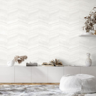 Galerie Salt Vetro Himalayan Salt Glass Beads Chevron Design Wallpaper Roll from B&Q