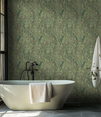 Galerie Cerra Green Fleur Damask Wallpaper from B&Q