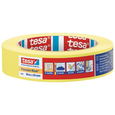 Tesa 4334 Precision Masking Tape 25mm X 50M from B&Q