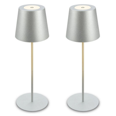 Briloner Battery Powered Chrome Dimmable Rechargeable Table Lamp from B&Q