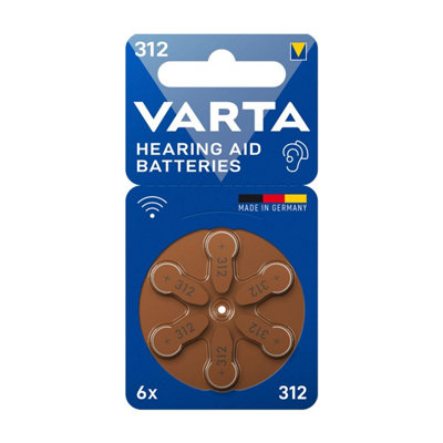 Varta Hearing Aid Batteries 312 Pk6 from B&Q