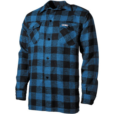 MFH Fox Outdoor Lumberjack Shirt Blue / Black Checkered Size Large from B&Q