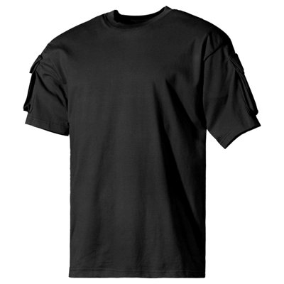 Mfh Us Short Sleeved T-Shirt With Sleeve Pockets Black Size Large from B&Q