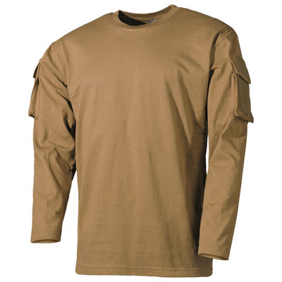 Mfh Us Long Sleeved T-Shirt With Sleeve Pockets Coyote Size Xxx Large from B&Q