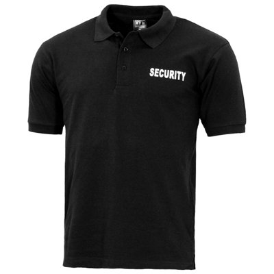 Mfh Polo Shirt With Security Print Black Size Medium from B&Q