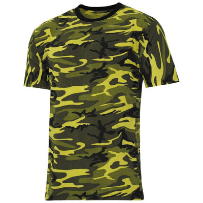 Mfh Us Streetstyle T-Shirt Yellow Camo Size Small from B&Q