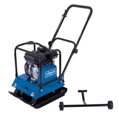 Scheppach Hp1800s Wacker Plate Compactor, 4.1Kw Engine, 23,000N Compaction Force, Depth, 55X44cm Plate & Transport Wheels 30Cm