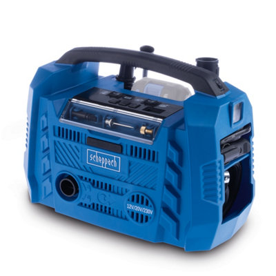 Scheppach Airforce 6 Cordless Air Compressor20V10.3BarHybrid PowerUsb PortsTool OnlyBare Unit from B&Q