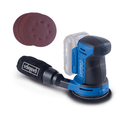 Scheppach C-Obs125-X Cordless Random Orbital Sander20V125mmVariable SpeedTool OnlyBare Unit from B&Q