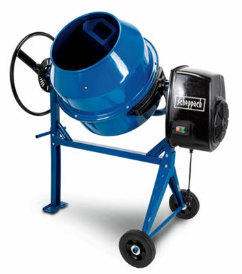 B&Q -  Mix125 Electric Cement Mixer550W125L Drum 90Kg Capacity26.6Rpm Mixing385mm Opening & Transport Wheels
