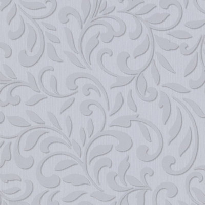 Galerie Paste The Wall Grey And Pearl Damask Wallpaper from B&Q